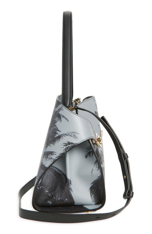 Ferragamo Medium Hug Palm Print Soft Leather Top Handle Bag