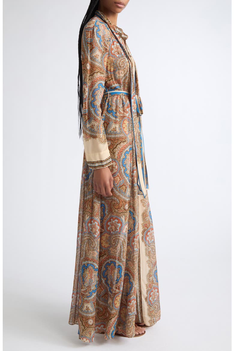 Clash Sheath Maxi Dress, Alternate, color, CREAM PAISLEY