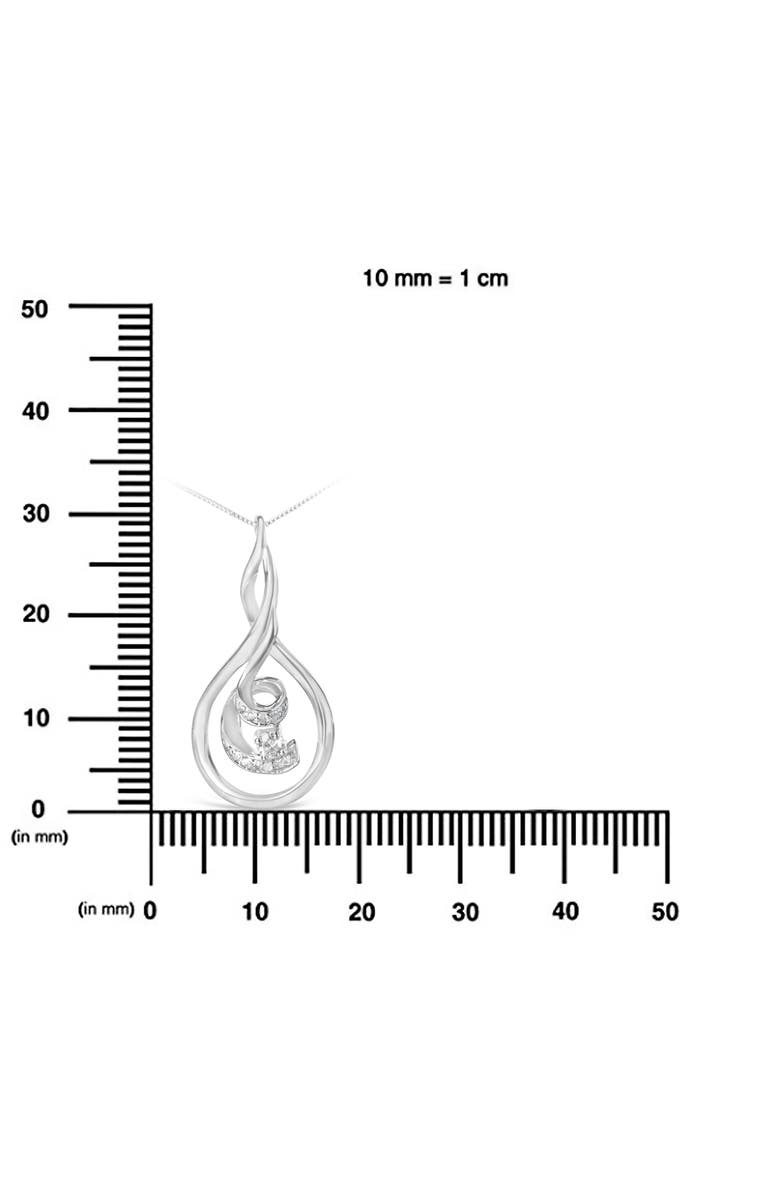 Haus of Brilliance Espira 10K White Gold 1/8 cttw Round Cut Diamond Layered Spiral Pendant Necklace, Alternate, color, White