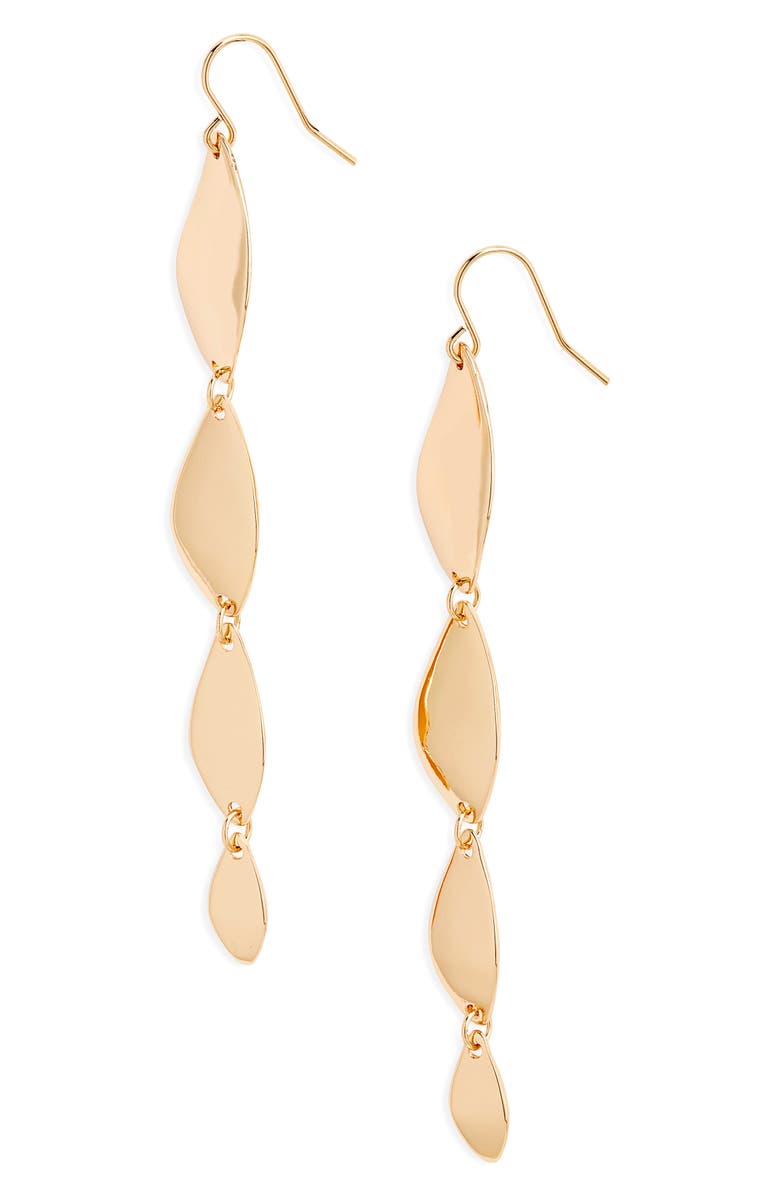 Halogen<sup>®</sup> Metal Leaf Linear Earrings, Main, color,