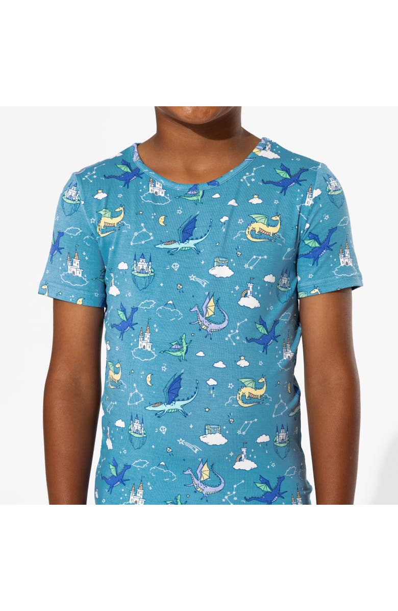 Bellabu Bear Dragon Dreams Kids 2-Piece Short Sleeve & Shorts Pajama Set, Alternate, color, Dragon Dreams