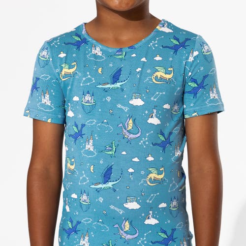 Bellabu Bear Dragon Dreams Kids 2-piece Short Sleeve & Shorts Pajama Set In Dragon Dreams
