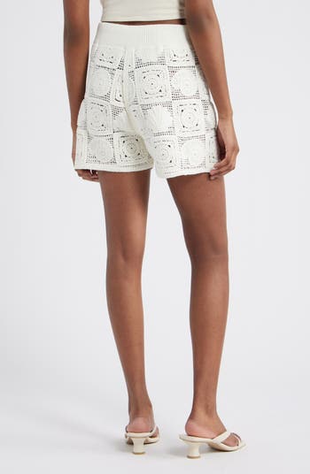Catalina Crochet Stitch Drawstring Shorts