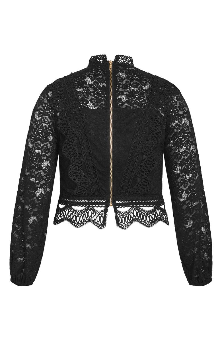 City Chic Lucielle Lace Top, Alternate, color, Black