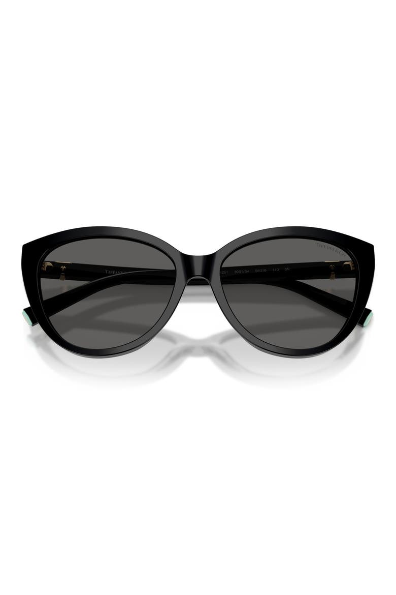56mm Cat Eye Sunglasses, Alternate, color, BLACK / DARK GREY