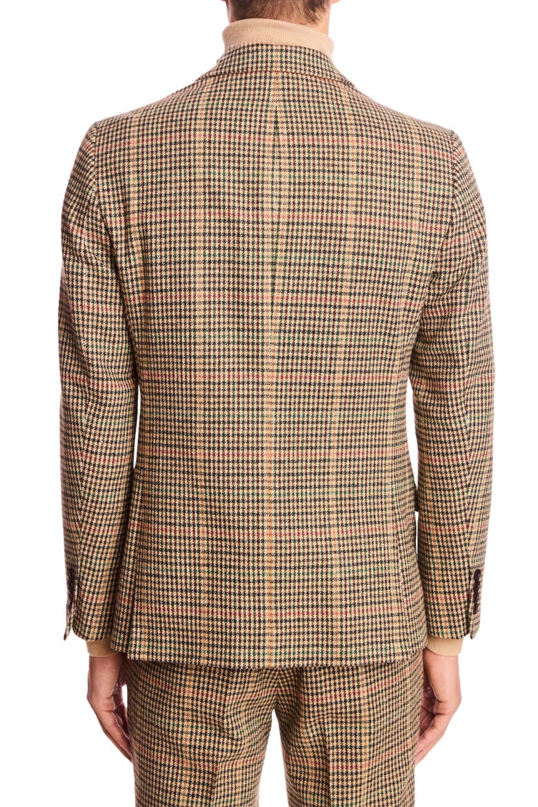 Ashton Slim Fit Houndstooth Plaid Wool Blend Blazer, Alternate, color, GREEN MULTI HOUNDSTOOTH