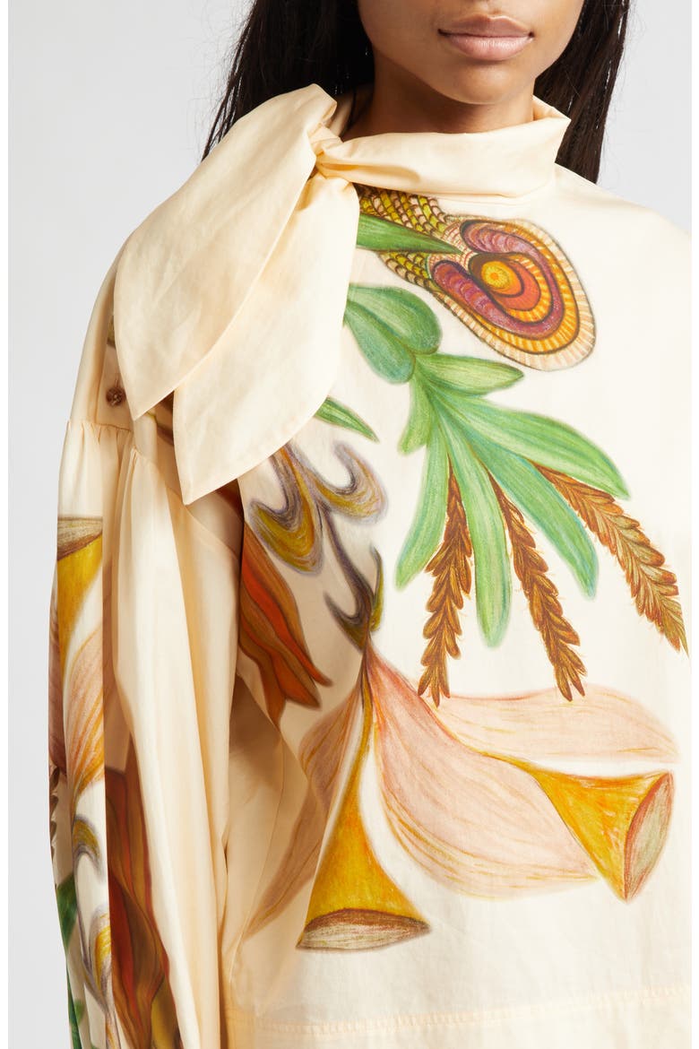 Long Sleeve Tie Neck Blouse, Alternate, color, INNER NATURE