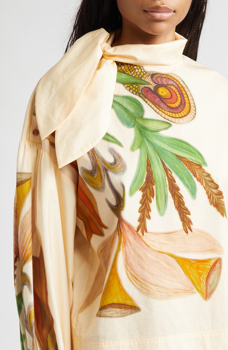 Ulla Johnson Long Sleeve Tie Neck Blouse, Alternate, color, Inner Nature