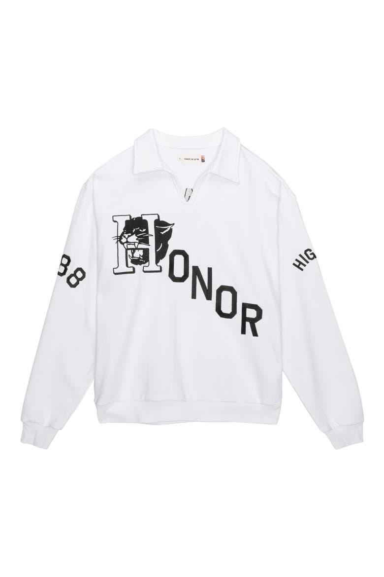 Mascot Graphic Cotton Polo Sweater, Main, color, WHITE