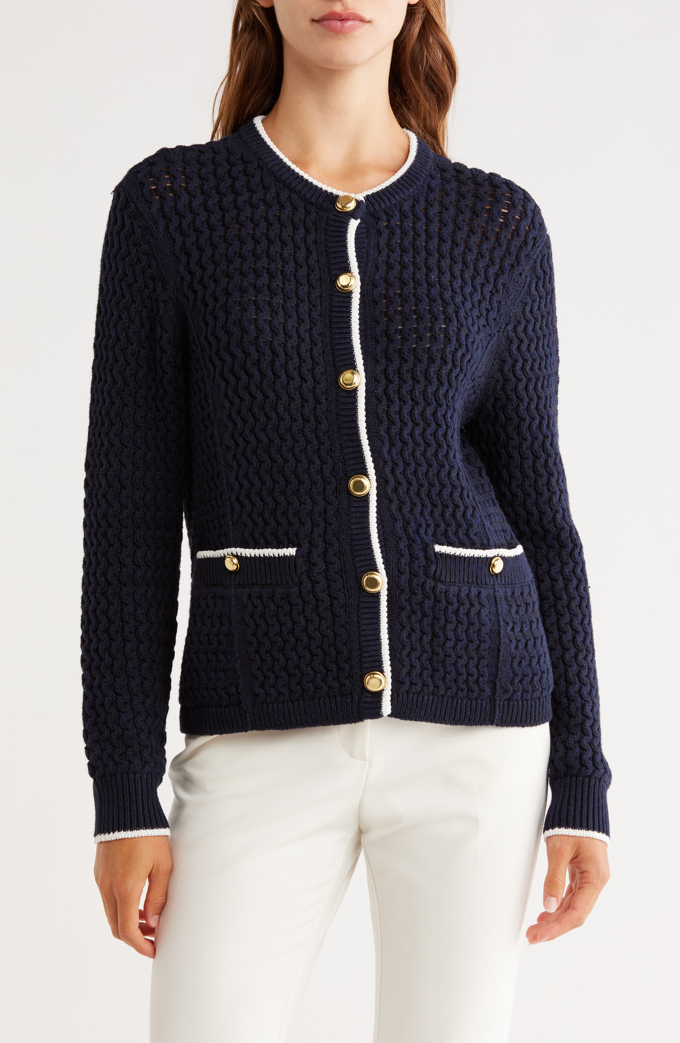 rag & bone Daria Textured Cotton Blend Cardigan