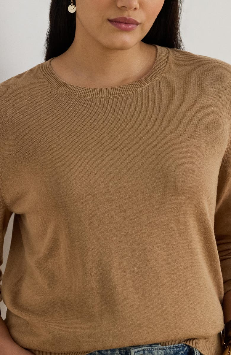 Lauren Ralph Lauren Crewneck Sweater, Alternate, color, Classic Camel