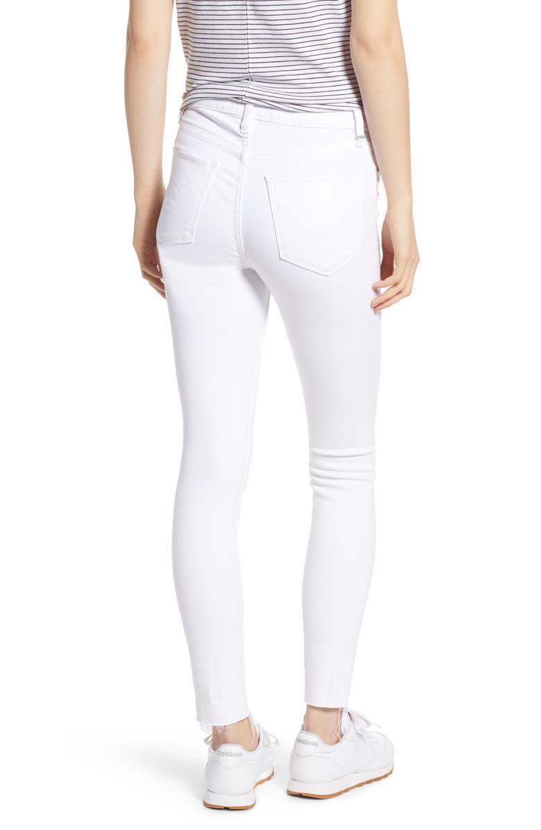 Hudson Jeans Barbara High Waist Raw Hem Ankle Skinny Jeans, Alternate, color, 