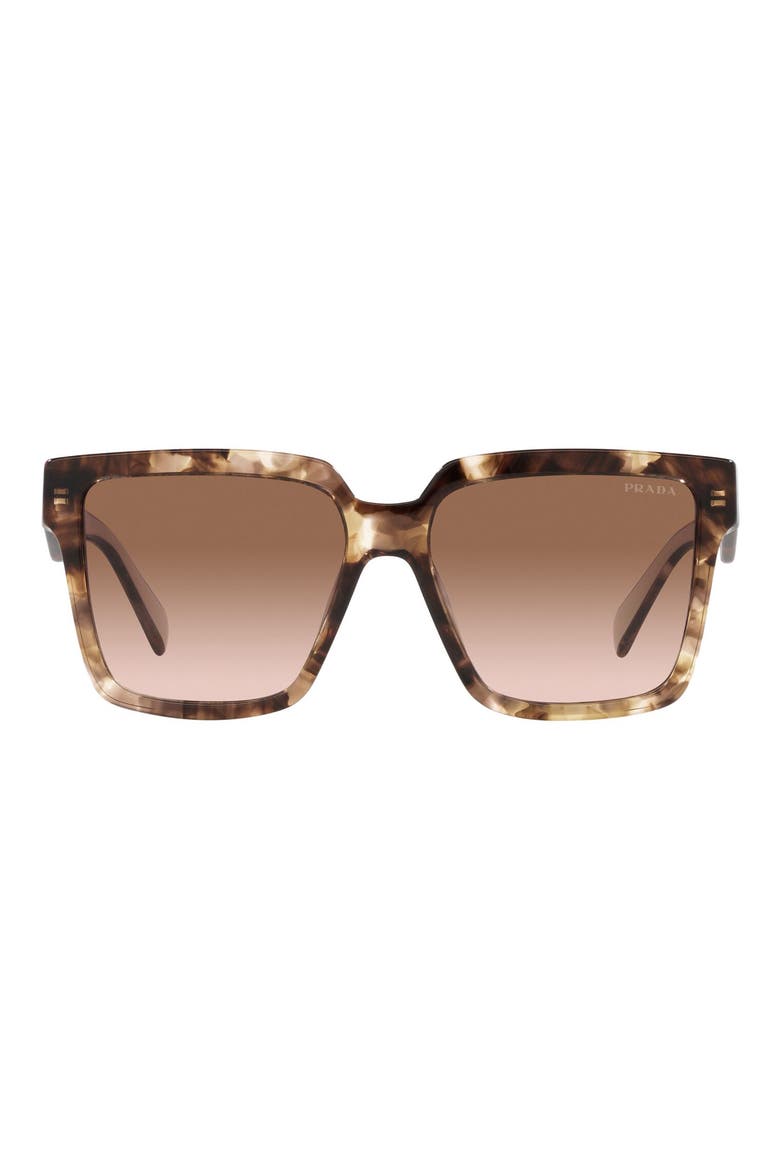 56mm Square Sunglasses, Main, color, BROWN TORTOISE