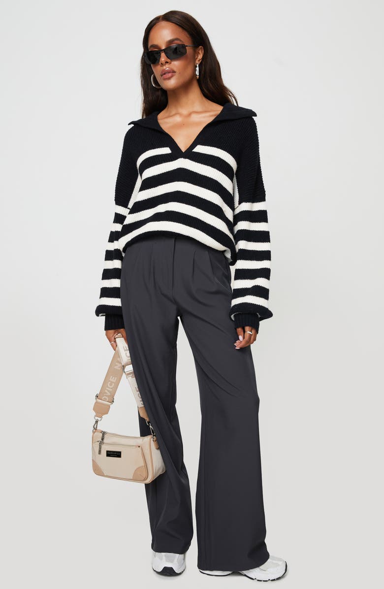 Princess Polly Williamson Stripe Collar Sweater, Alternate, color, 