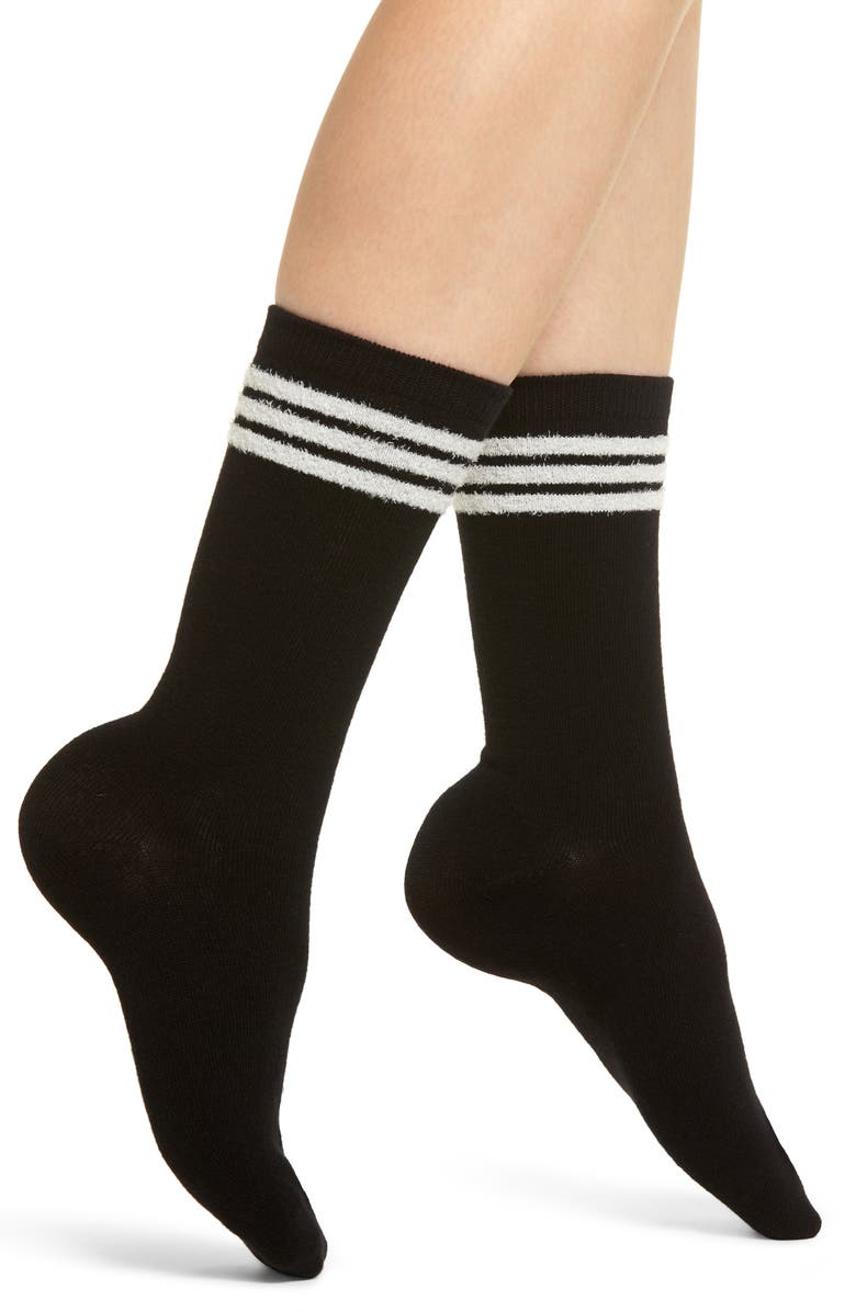 Make + Model Eyelash Stripe Crew Socks, Main, color,