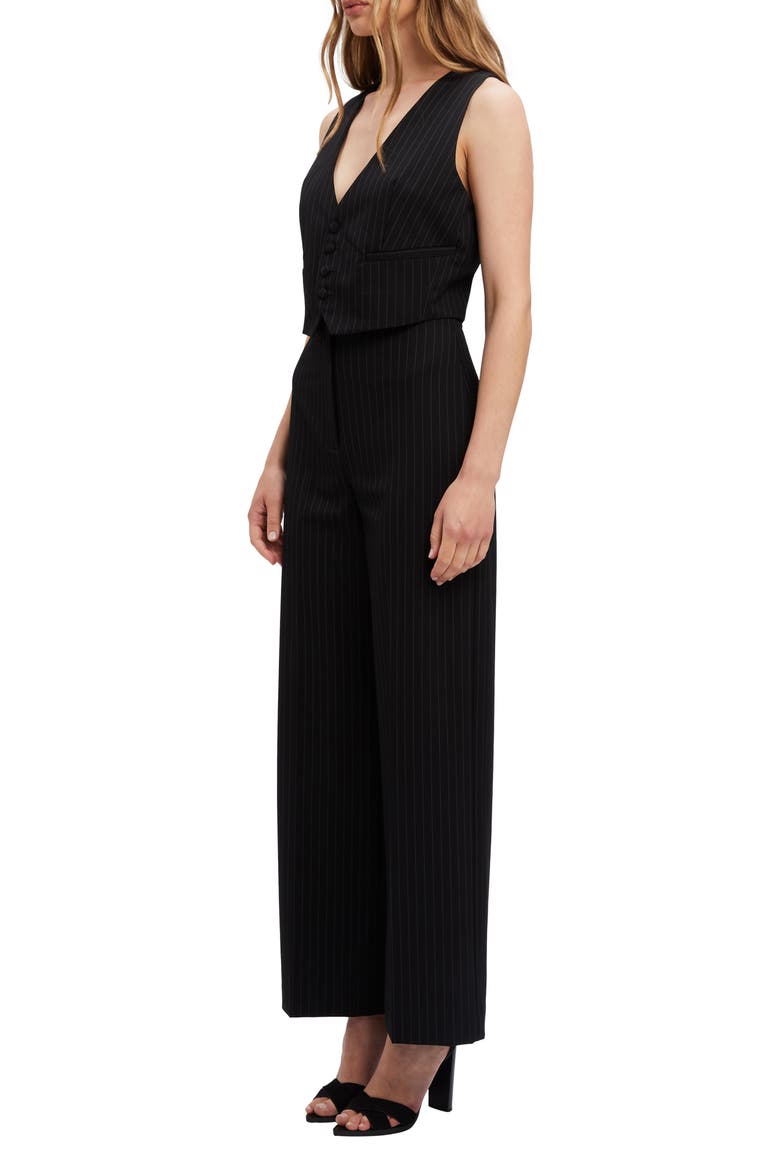 Callista Pinstripe Vest, Alternate, color, BLACK/ WHITE