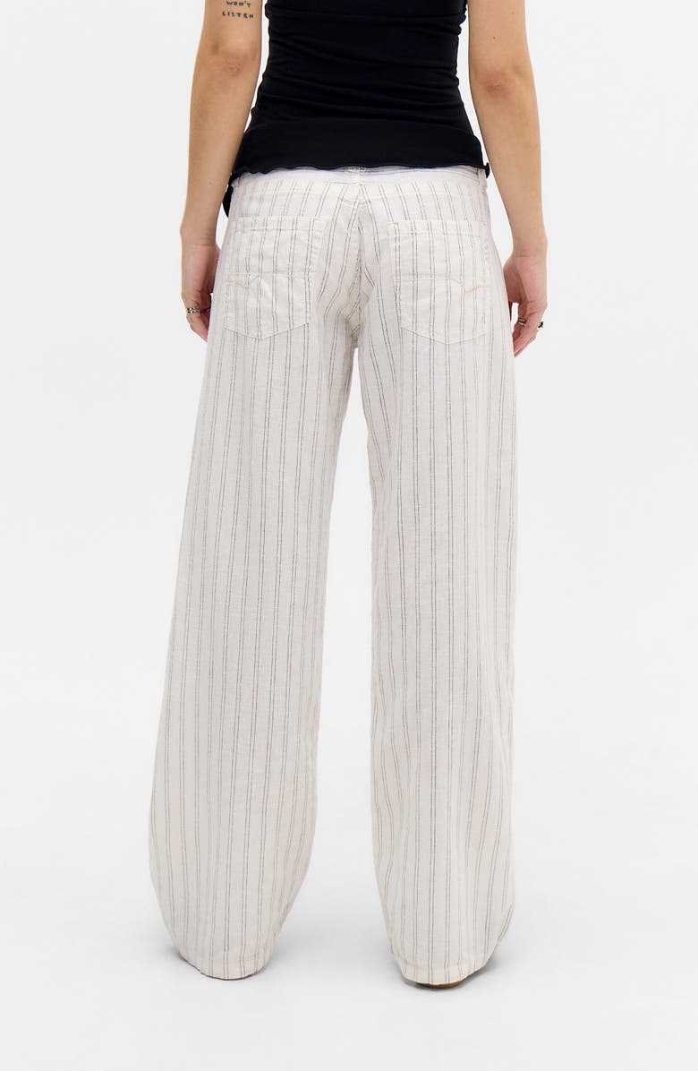 BDG Urban Outfitters Kayla Stripe Linen Wide Leg Pants, Alternate, color, White Stripe