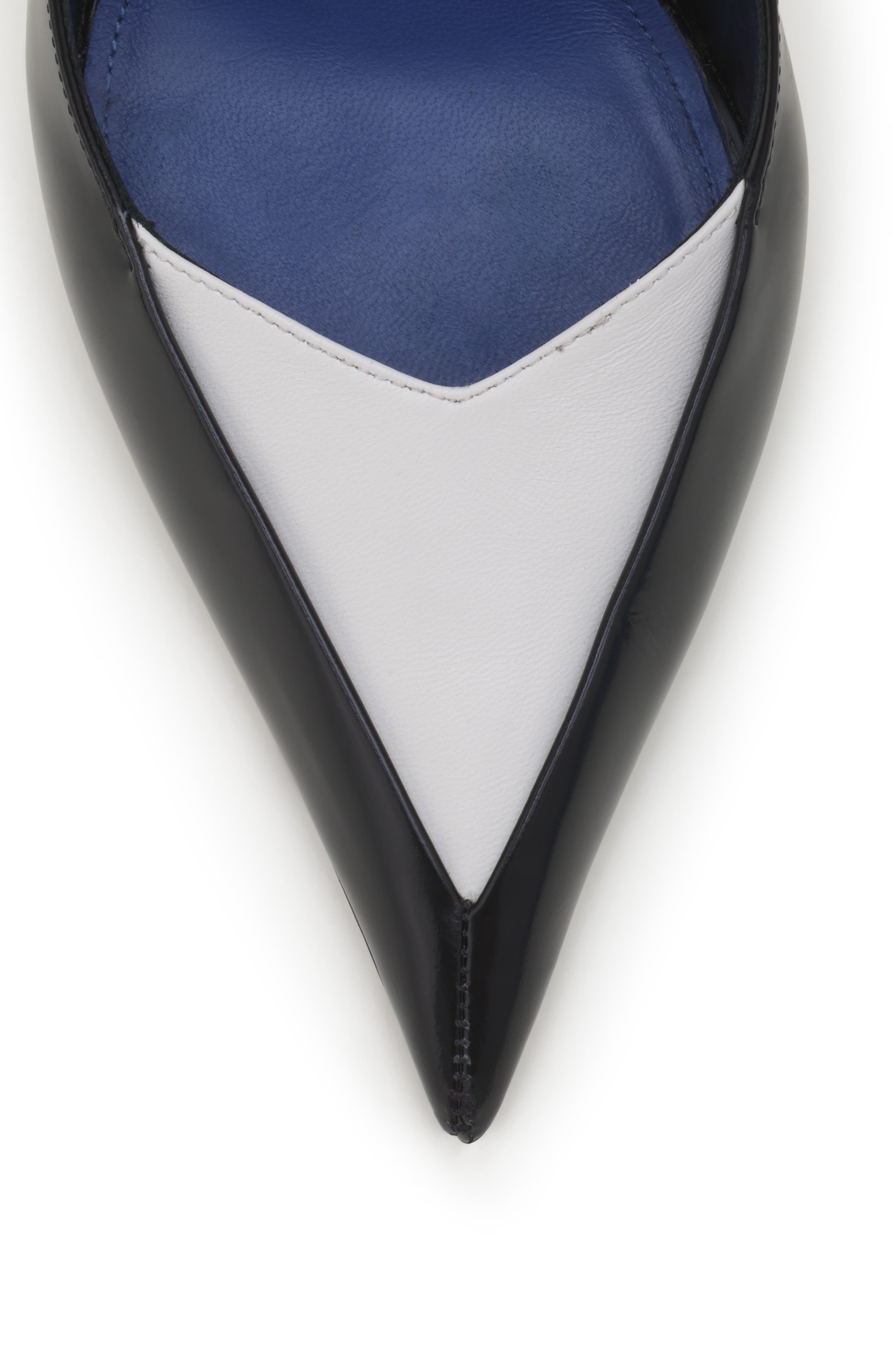 Serenade Slingback In Leather, Alternate, color, Black/White
