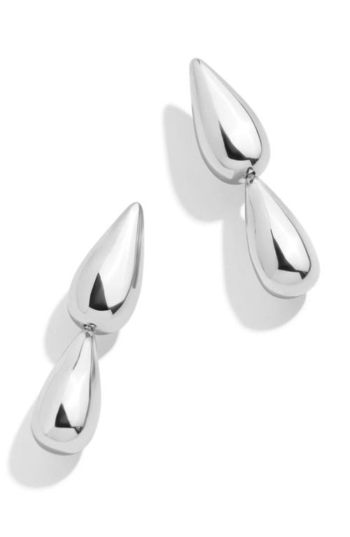 BaubleBar Zoe Double Teardrop Earrings in Silver 