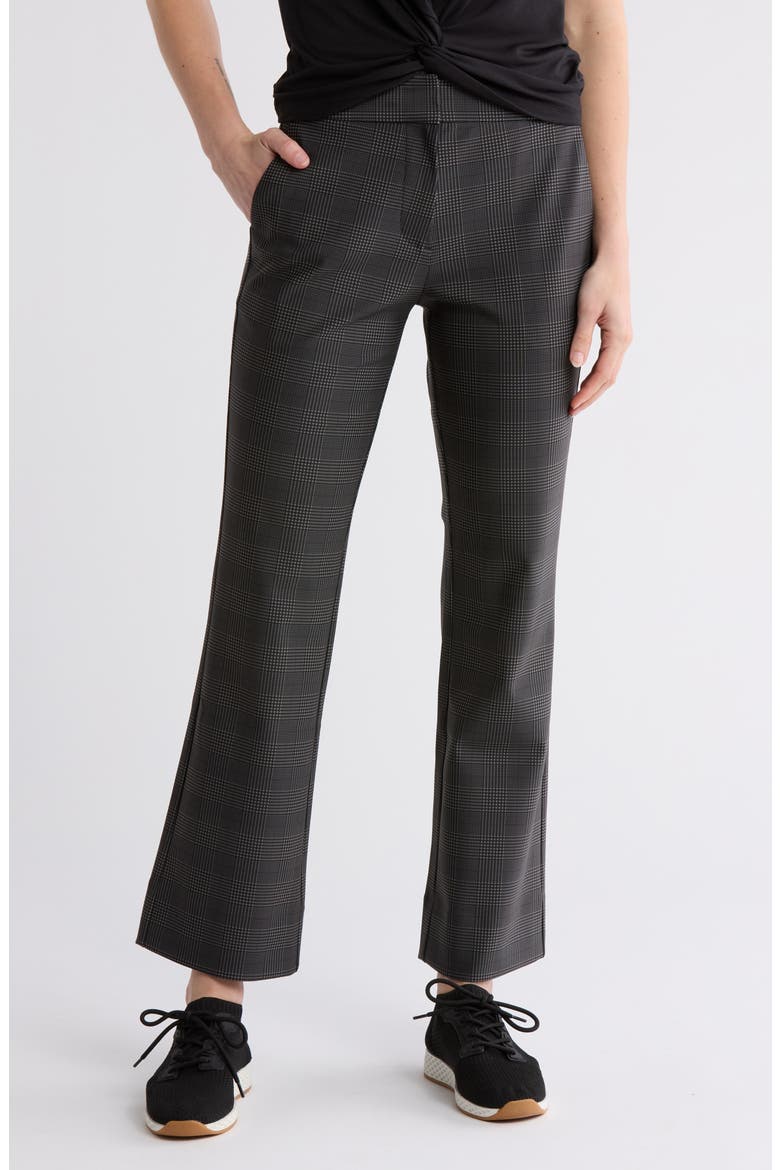 Double Bonded Kick Flare Trouser, Main, color, TAUPE GLEN PLAID