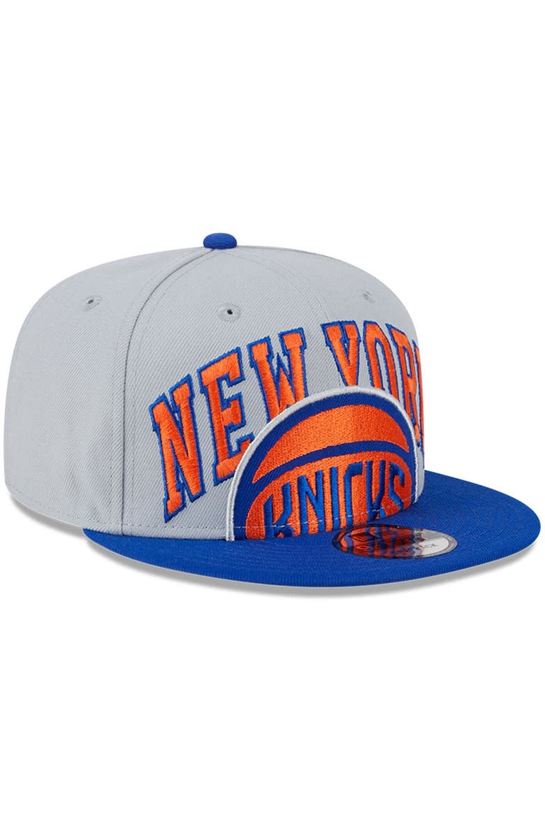 New Era Men's New Era Gray/Blue New York Knicks Tip-Off Two-Tone 9FIFTY Snapback Hat, Alternate, color, Gray