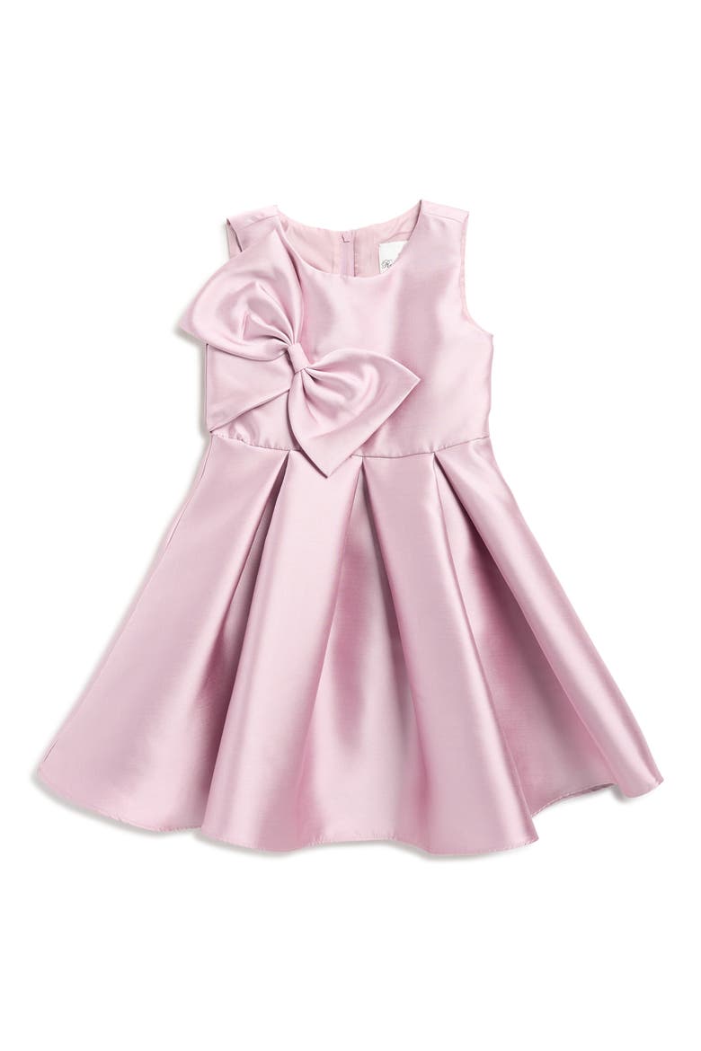 Kids' Bow Mikado Party Dress, Main, color, MAUVE