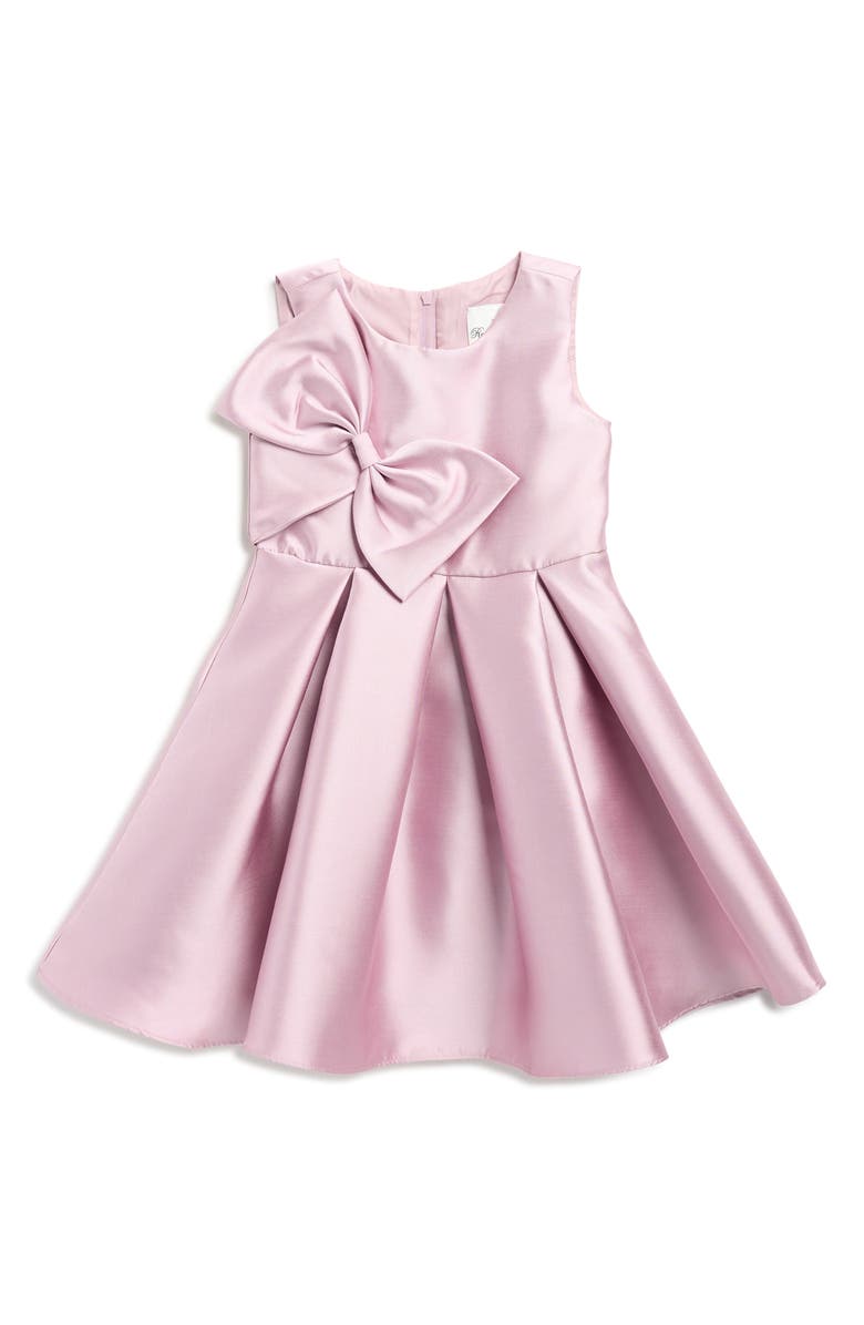 Rare Editions Kids' Bow Mikado Party Dress, Main, color, Mauve