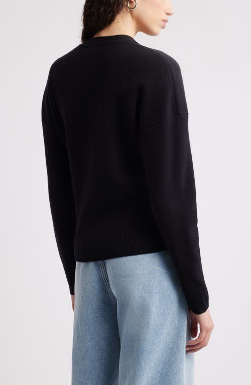 Nordstrom Wool & Cashmere V-neck Sweater In Black Rock