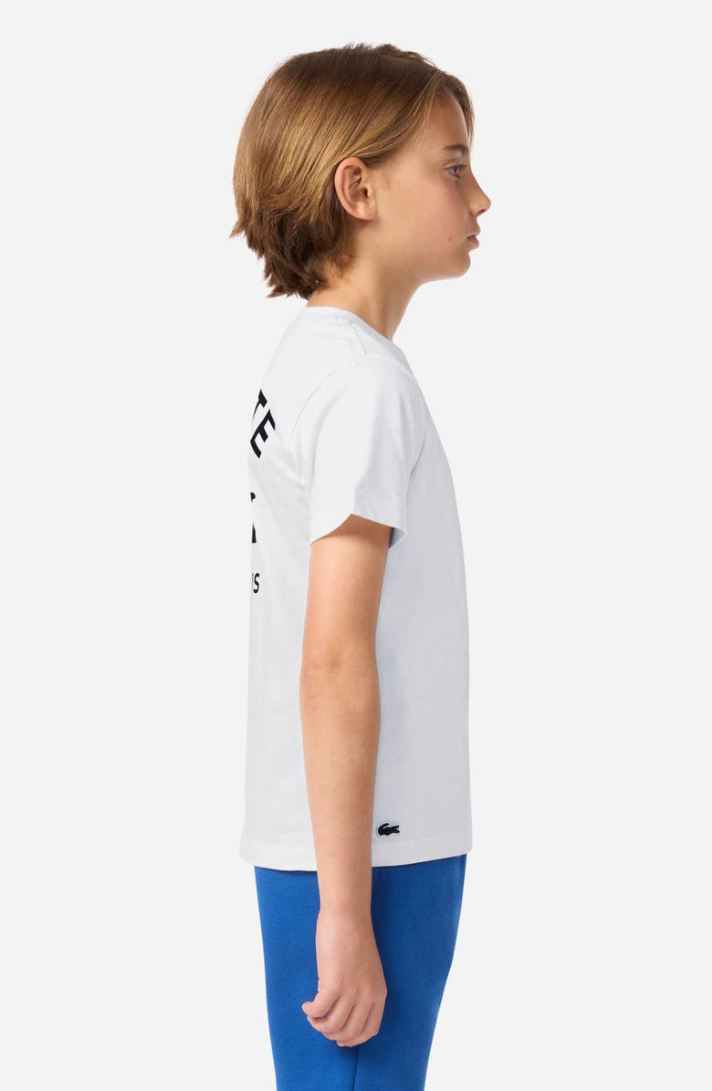 Lacoste Kids' Logo Organic Cotton Graphic T-Shirt, Alternate, color, Farine