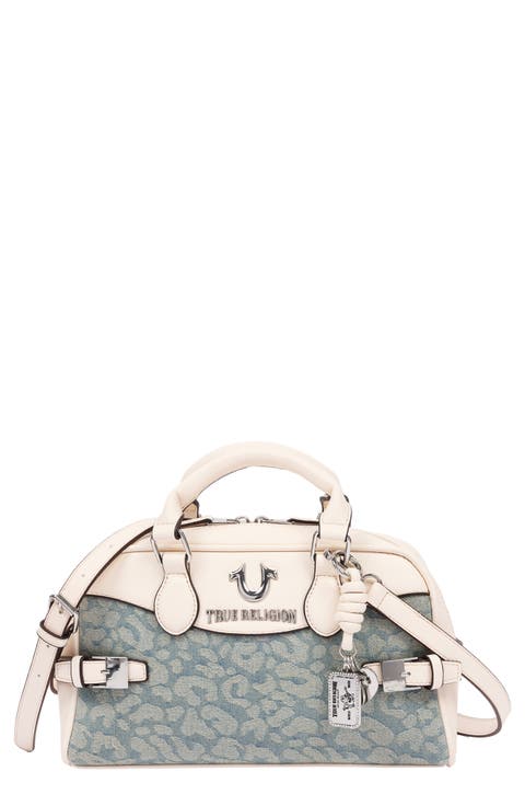 Brooks Leopard Denim Satchel