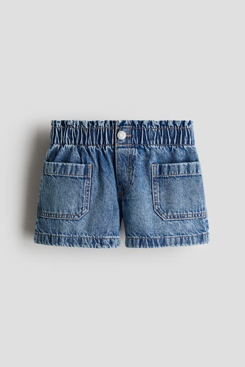 Loose fit denim shorts