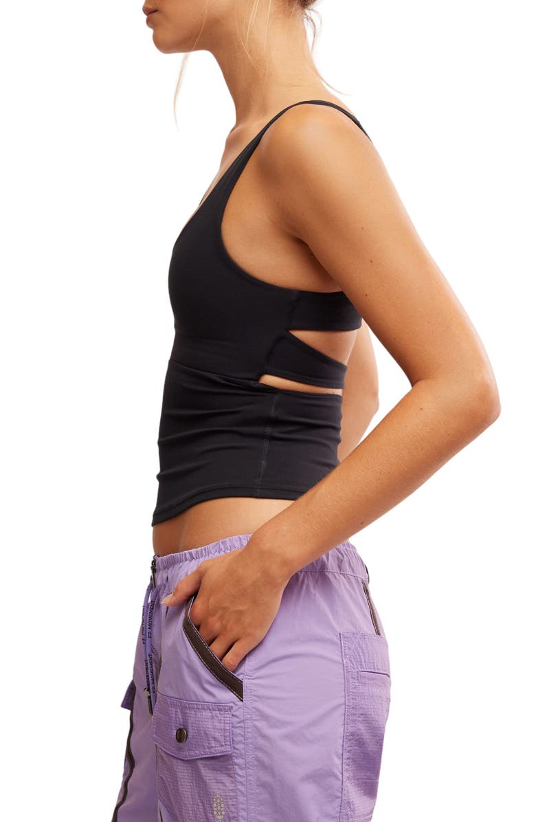 Free People FP Movement Never Better Tank, Alternate, color, Black