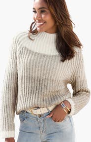 LASCANA Mock Neck Color Block Sweater