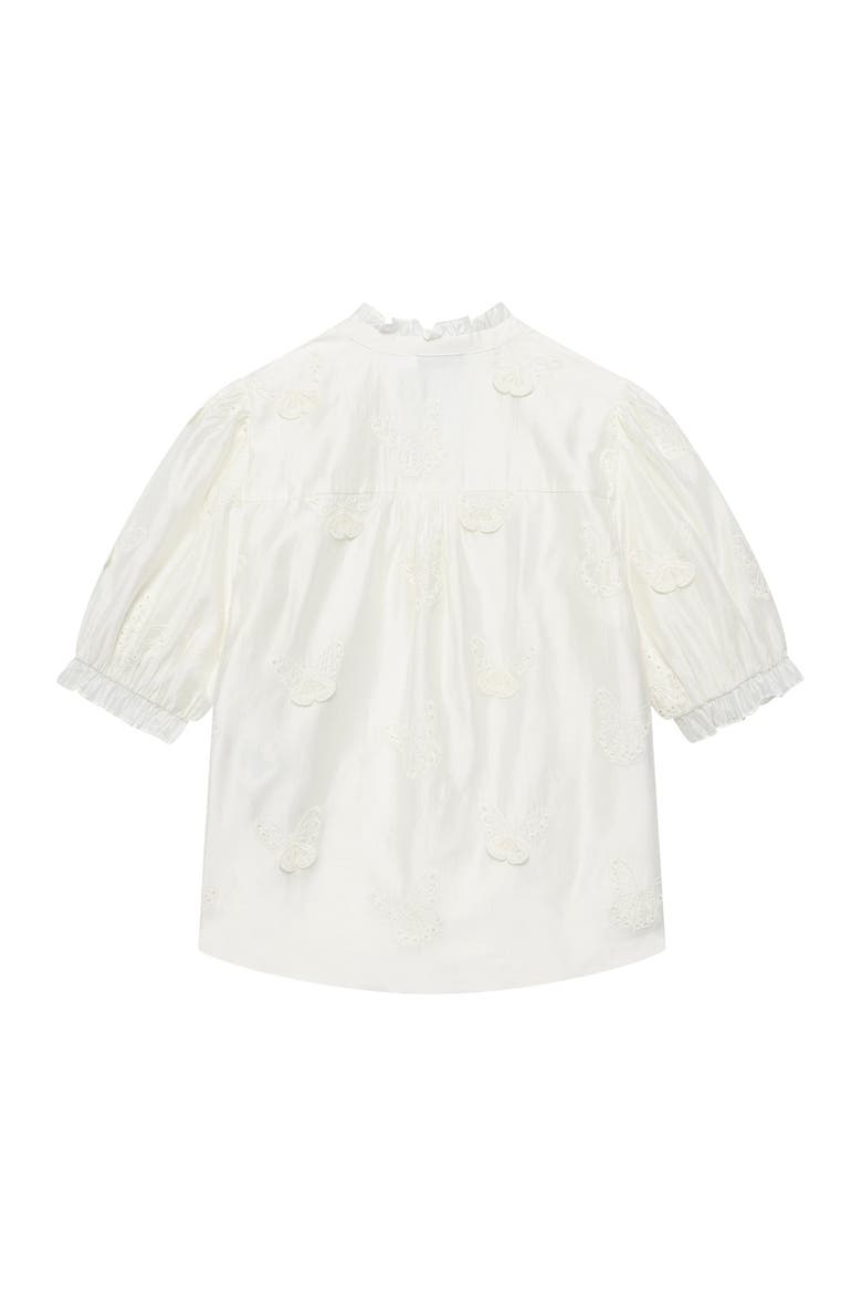 Butterfly Detail Blouse, Alternate, color, White
