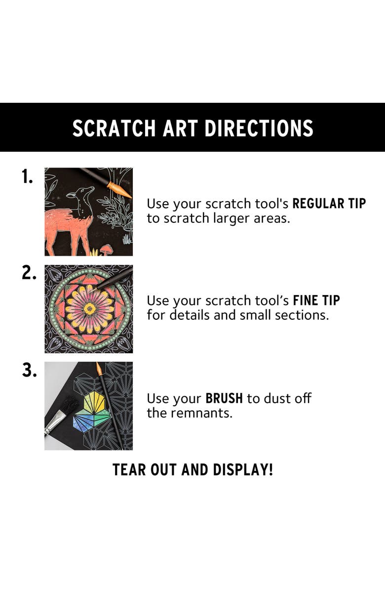 Brea Reese Celestial Scratch Art Paper Pad, Alternate, color, Multicolored