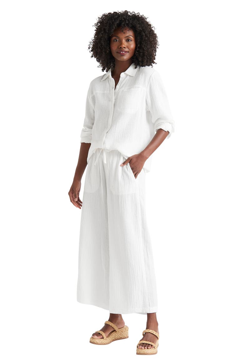 Kit Cotton Button-Up Blouse, Alternate, color, WHITE