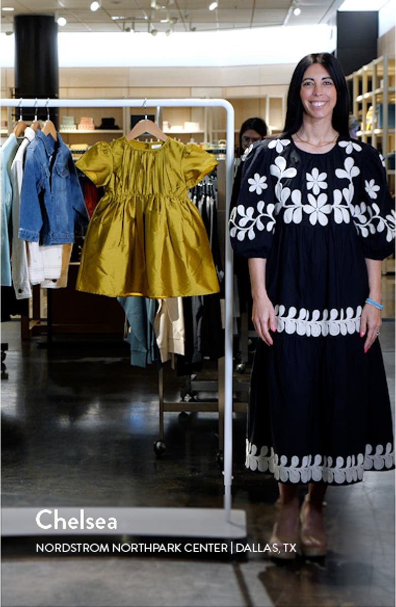 Kids' Puff Sleeve Taffeta Party Dress, sales video thumbnail