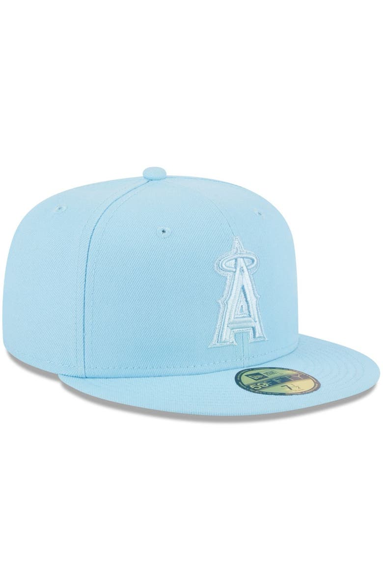 New Era Men's New Era Light Blue Los Angeles Angels 2023 Spring Color Basic 59FIFTY Fitted Hat, Alternate, color,