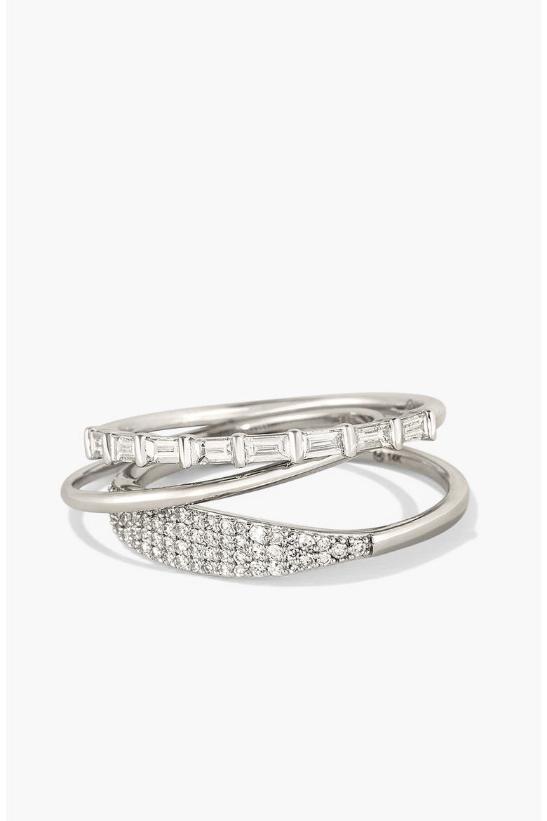 Baguette Diamond Half Eternity Band, Alternate, color, White Gold