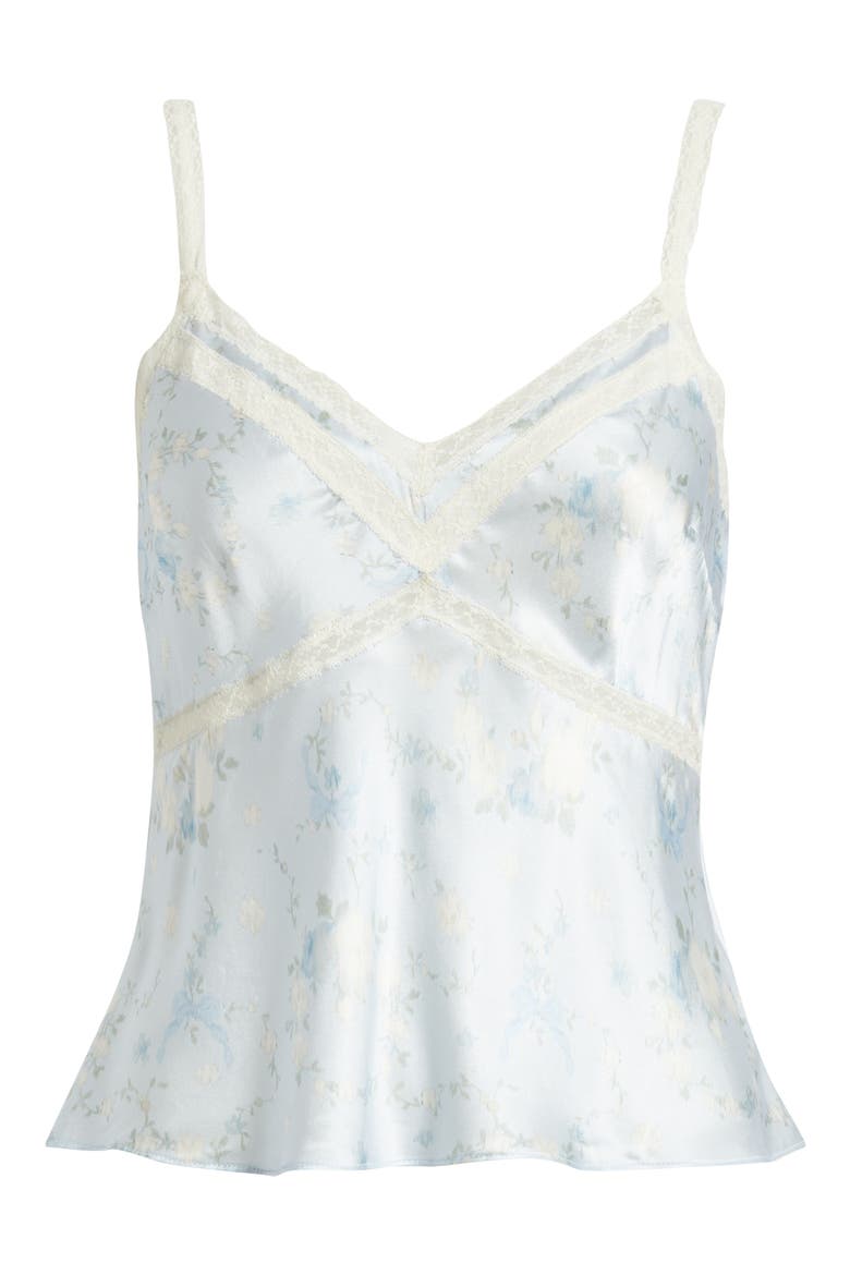 Lirena Lace Accent Floral Camisole, Alternate, color, SNOWDROP BLUE