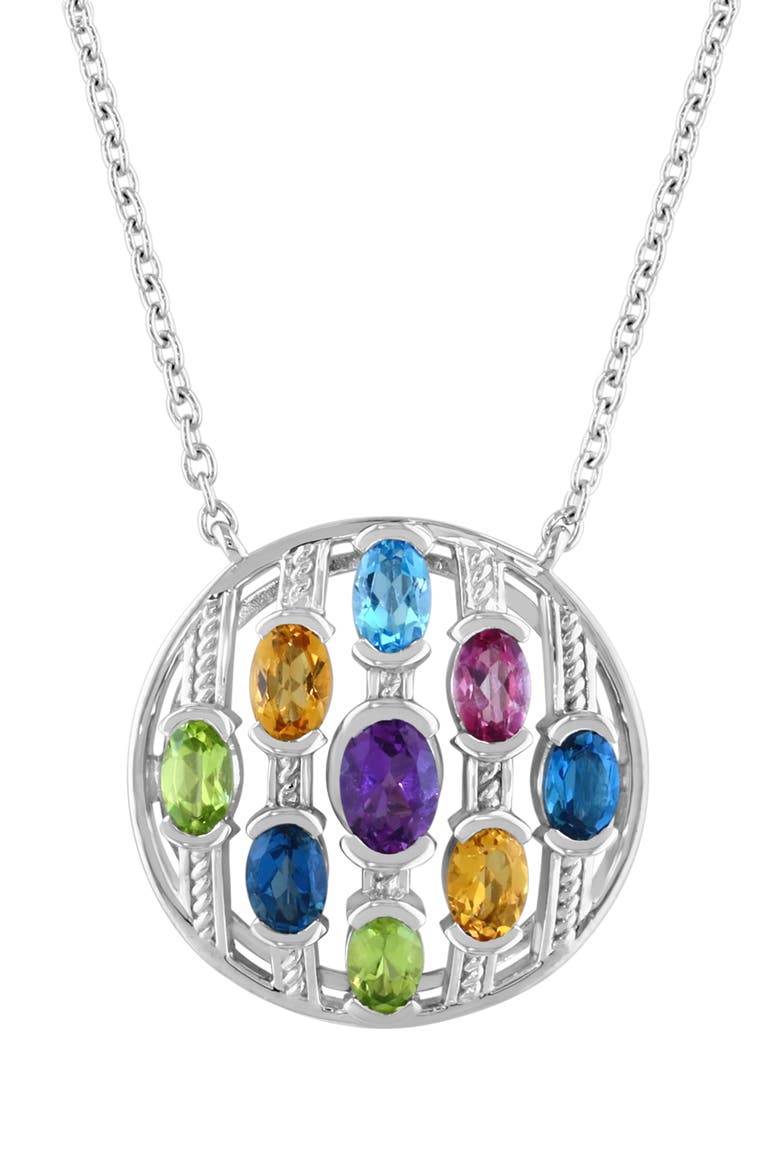 Multistone Pendant Necklace, Alternate, color, MULTI