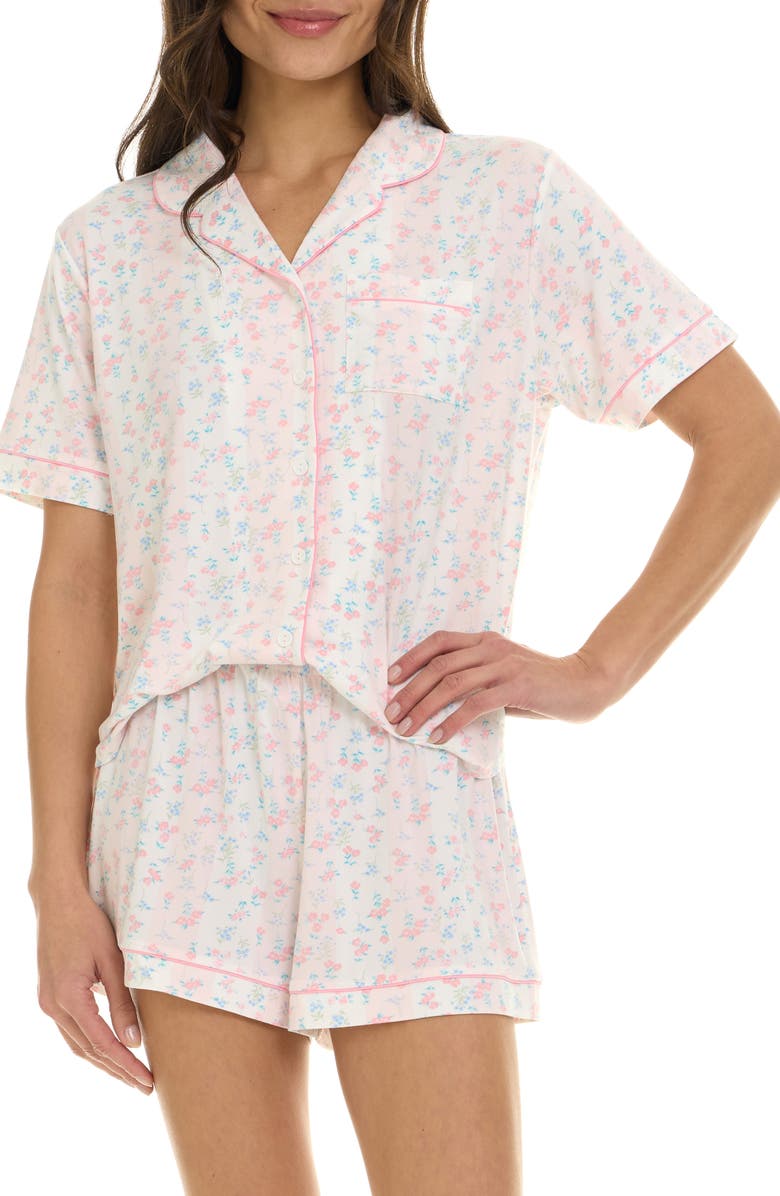 Flora By Flora Nikrooz Gabriella Printed Short Pajamas, Alternate, color, Ivory