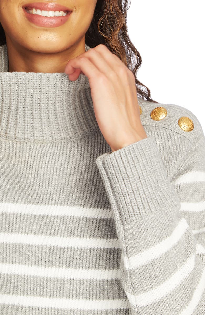 Court & Rowe Stripe Mock Neck Sweater, Alternate, color,