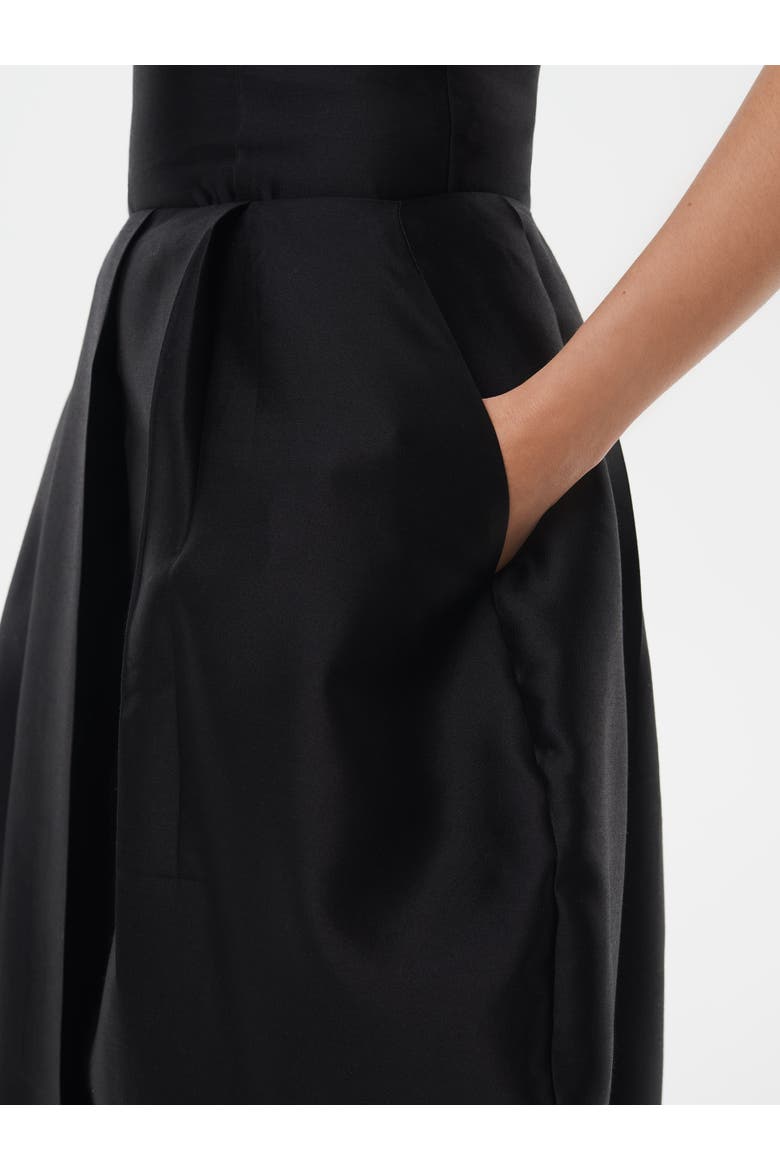 Silk Wool Blend Voluminous Tulip Skirt, Alternate, color, Black