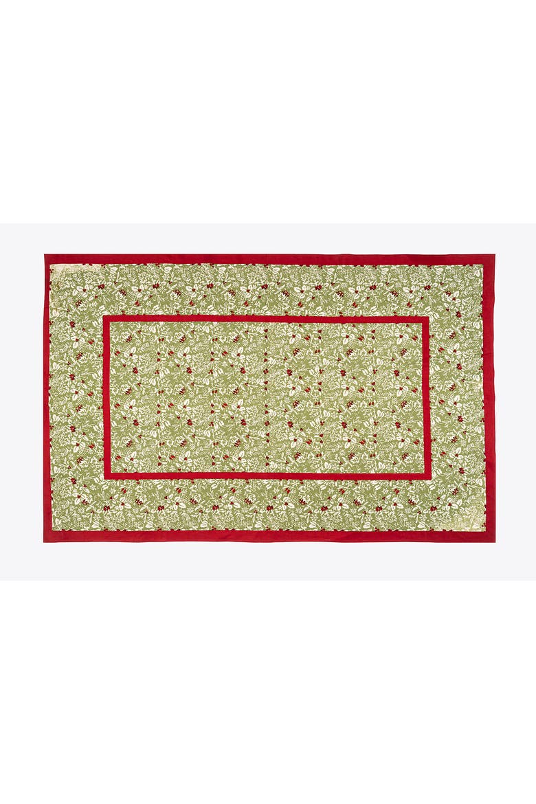 Baies de houx Tablecloth, Main, color, Red/Green 71" x 106"