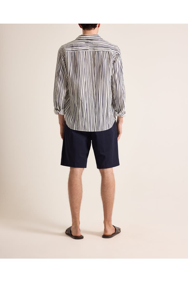 Grasmoor Linen Relaxed Fit Linen Stripe Shirt, Alternate, color, White Sand/Night Iris