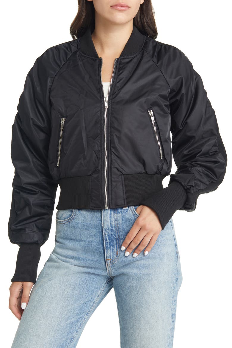 Eva Bomber Jacket, Alternate, color, BLACK