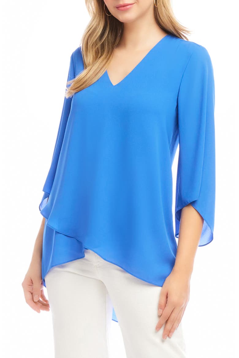 Asymmetrical Crepe Top, Alternate, color, CORNFLOWER BLUE