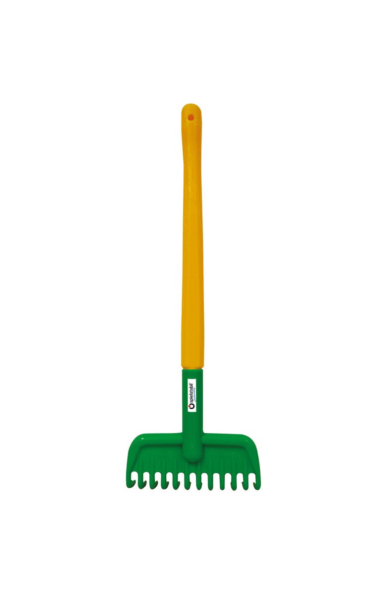 SPIELSTABIL Kids Garden Tools - Long Handled Garden Rake, Sand Box Toys and Toddler Gardening Tools for Ages 2-4, Made in Germany, Main, color, Green Multi