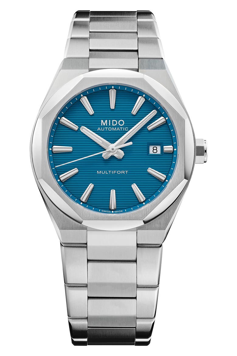 Multifort 8 One Crown Automatic Bracelet Watch, 40mm, Main, color, TURQUOISE